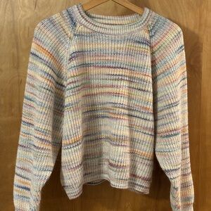 a.n.a Pastel Rainbow Women's Crew Neck Sweater